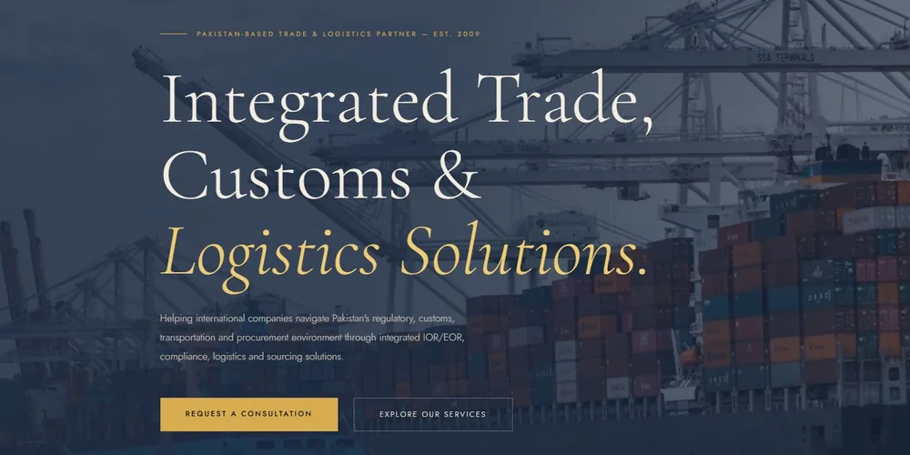 Aashmaan trade and logistics website rebuilt by NovaNoc