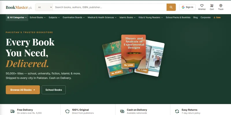 BookMaster.pk multi-vendor online bookstore built by NovaNoc